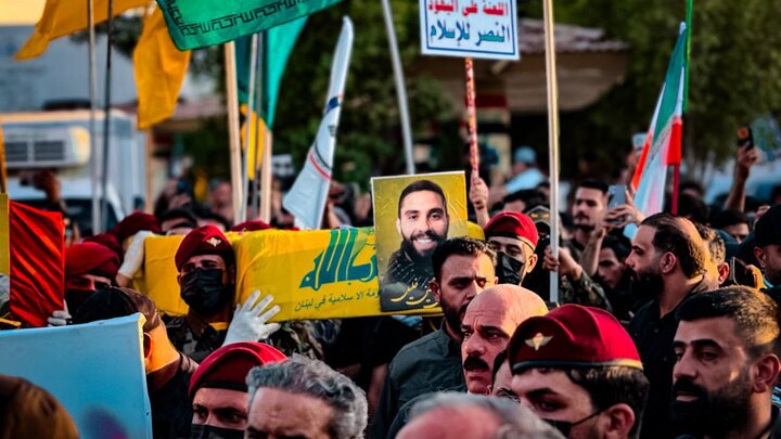تشييع شهداء العدوان الصهيوني الحاج ابو علي الخليل ونجله والسيد حيدر الموسوي