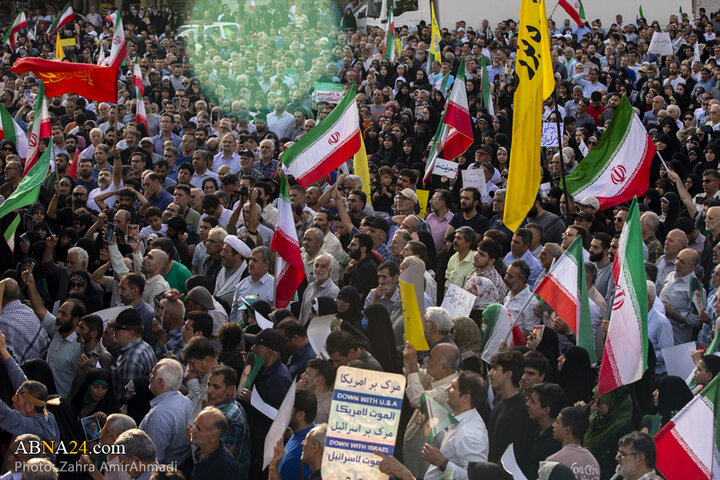 تجمع مردمی در تهران در محکومیت تجاوز آمریکا