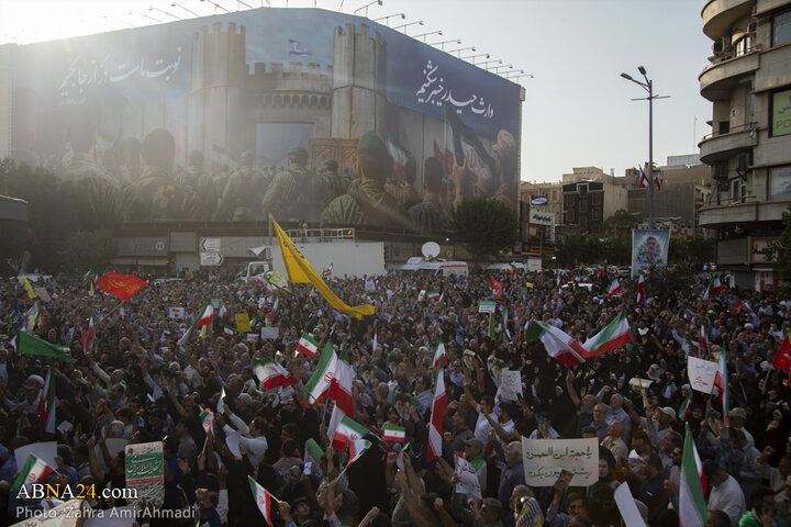 تجمع مردمی در تهران در محکومیت تجاوز آمریکا