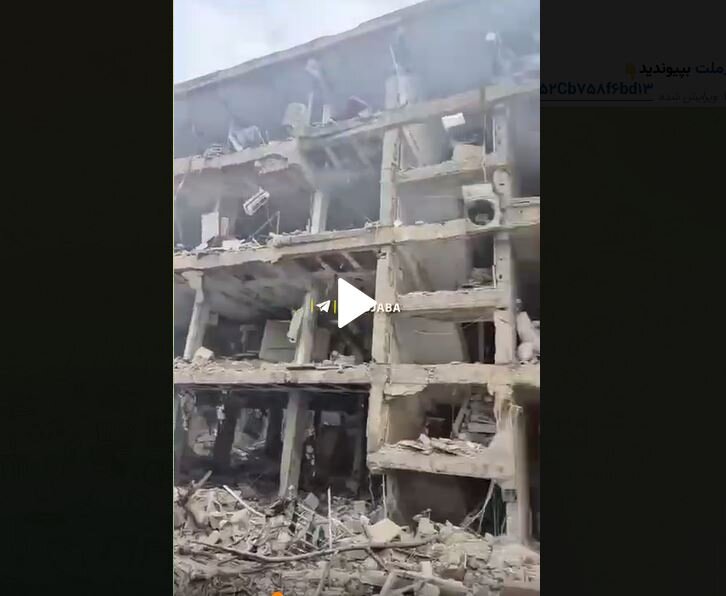 Video: Blast wave of Iranian missile turned a block into a pile of cement in Israel