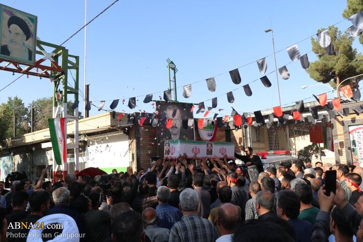 مراسم تشییع و تدفین شهید حسین نوریان در شهر کوشک اصفهان