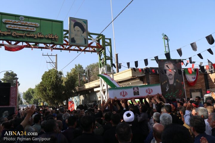 مراسم تشییع و تدفین شهید حسین نوریان در شهر کوشک اصفهان