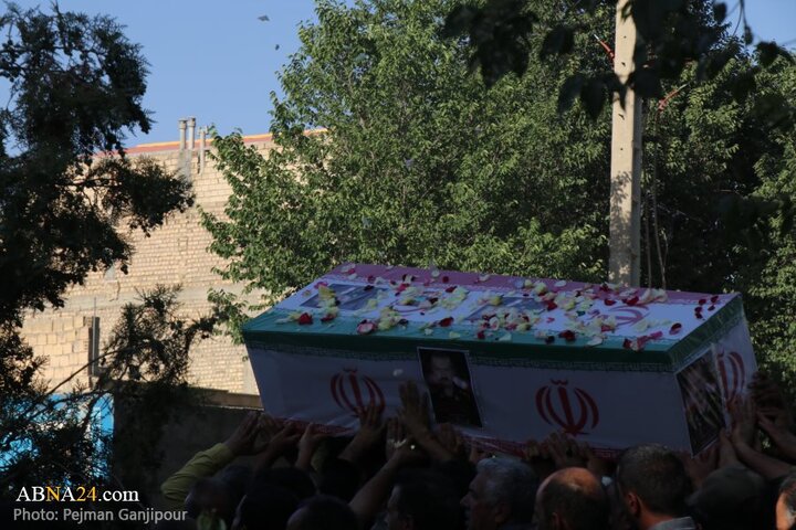 مراسم تشییع و تدفین شهید حسین نوریان در شهر کوشک اصفهان