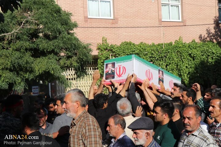 مراسم تشییع و تدفین شهید حسین نوریان در شهر کوشک اصفهان