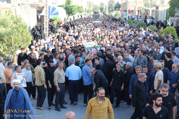 مراسم تشییع و تدفین شهید حسین نوریان در شهر کوشک اصفهان