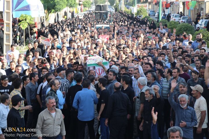 مراسم تشییع و تدفین شهید حسین نوریان در شهر کوشک اصفهان