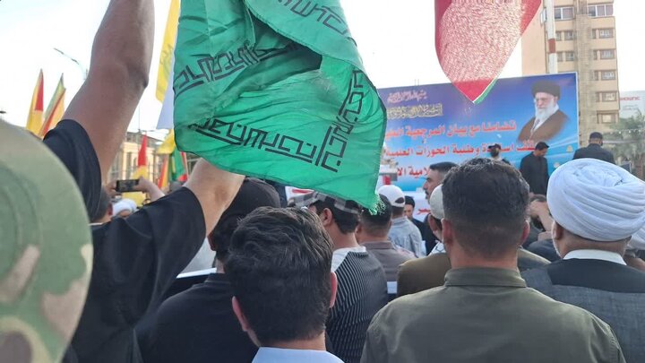 تجمع پرشور طلاب و اساتید حوزه عملیه نجف در اعلام همبستگی با مردم ایران