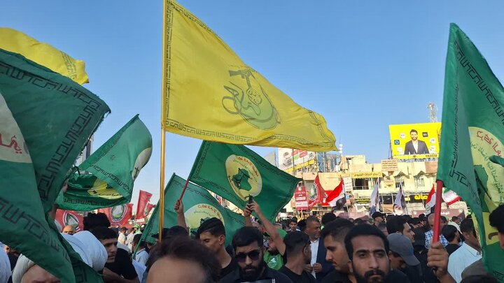 تجمع پرشور طلاب و اساتید حوزه عملیه نجف در اعلام همبستگی با مردم ایران