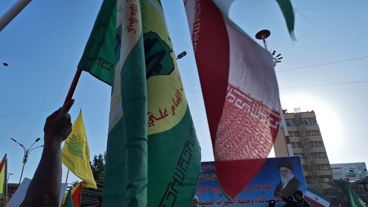 تجمع پرشور طلاب و اساتید حوزه عملیه نجف در اعلام همبستگی با مردم ایران