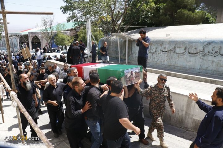 تشییع پیکر شهید حامد خیراللهی شهید مبارزه با اسرائیل در شهر تبریز