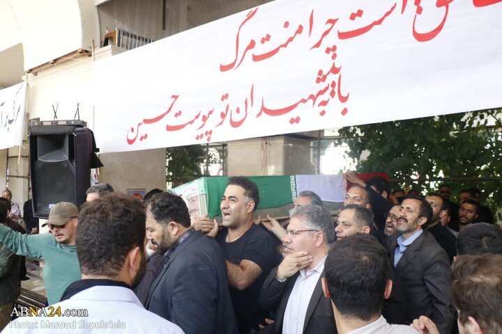 تشییع پیکر شهید حامد خیراللهی شهید مبارزه با اسرائیل در شهر تبریز