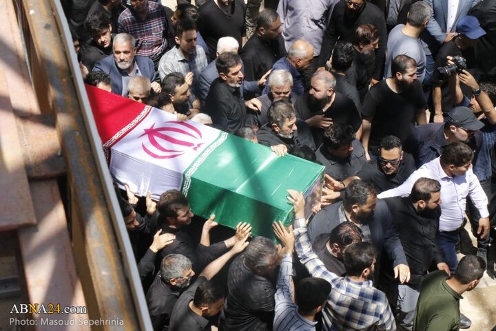 تشییع پیکر شهید حامد خیراللهی شهید مبارزه با اسرائیل در شهر تبریز