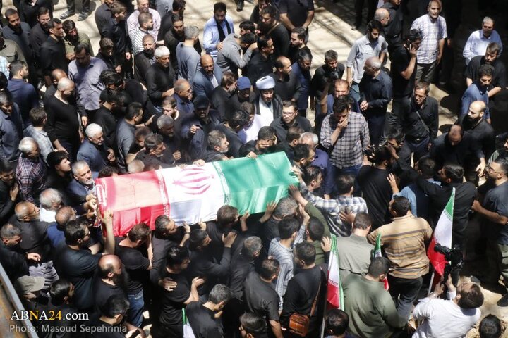 تشییع پیکر شهید حامد خیراللهی شهید مبارزه با اسرائیل در شهر تبریز