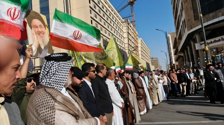 تجمع پرشور طلاب و اساتید حوزه علمیه نجف