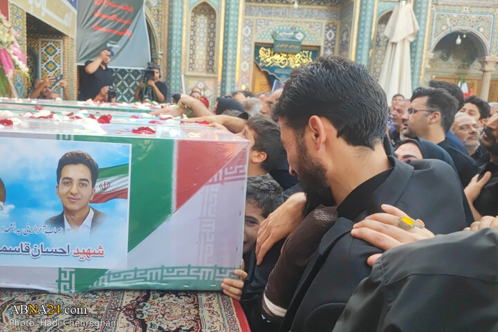 مراسم تشییع پیکر ۸ شهید تجاوز رژیم صهیونیستی در شهر قم