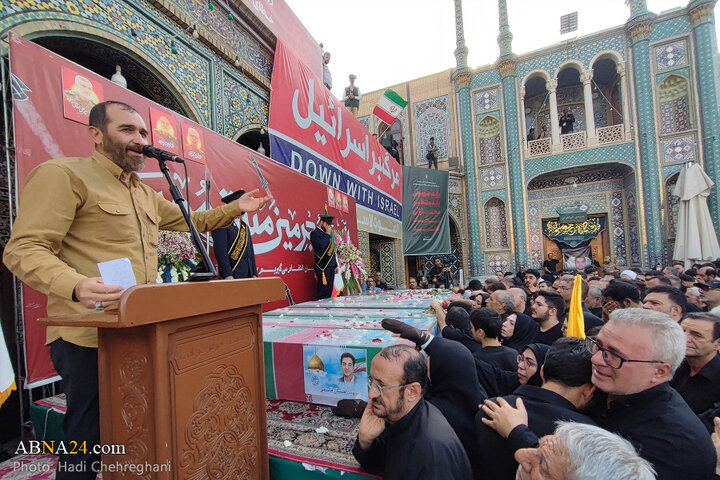 مراسم تشییع پیکر ۸ شهید تجاوز رژیم صهیونیستی در شهر قم