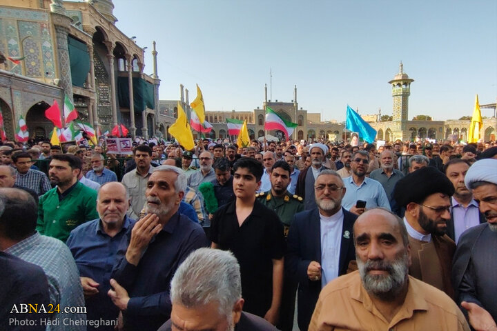 مراسم تشییع پیکر ۸ شهید تجاوز رژیم صهیونیستی در شهر قم