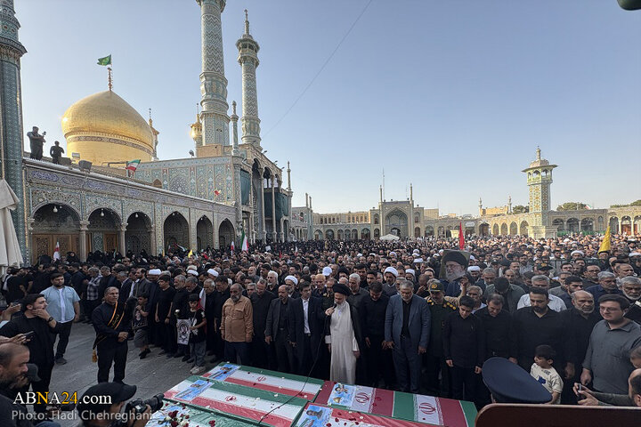 مراسم تشییع پیکر ۸ شهید تجاوز رژیم صهیونیستی در شهر قم