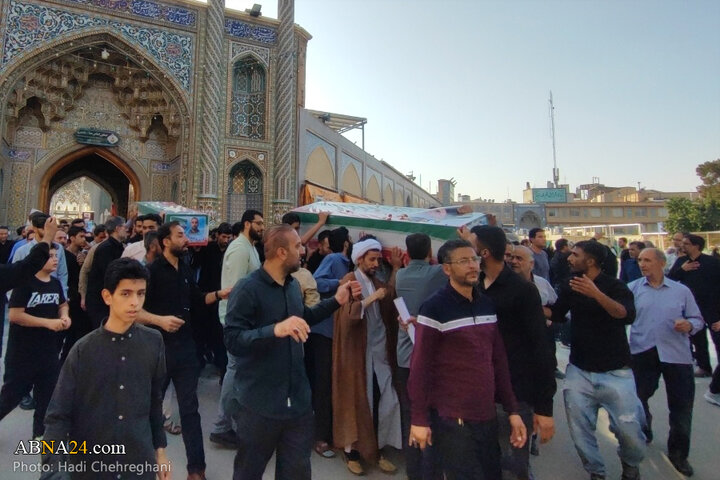 مراسم تشییع پیکر ۸ شهید تجاوز رژیم صهیونیستی در شهر قم