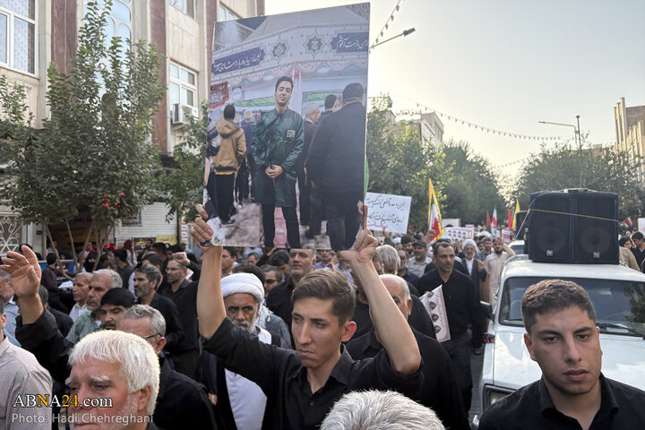 مراسم تشییع پیکر ۸ شهید تجاوز رژیم صهیونیستی در شهر قم