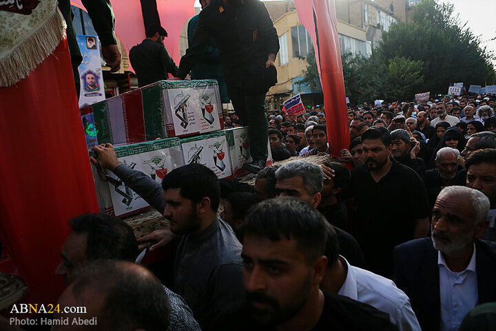 Photos: Funeral ceremony for 8 martyrs of Zionist aggression held in Qom