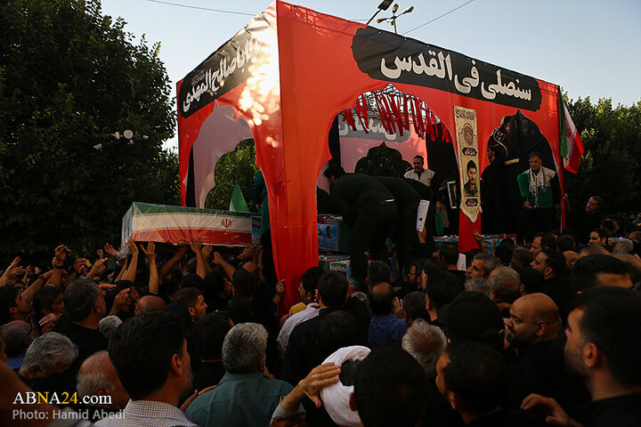 Photos: Funeral ceremony for 8 martyrs of Zionist aggression held in Qom