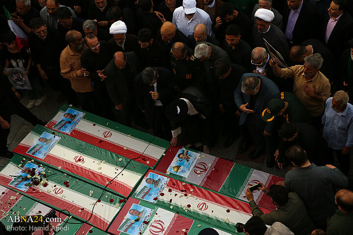 Photos: Funeral ceremony for 8 martyrs of Zionist aggression held in Qom