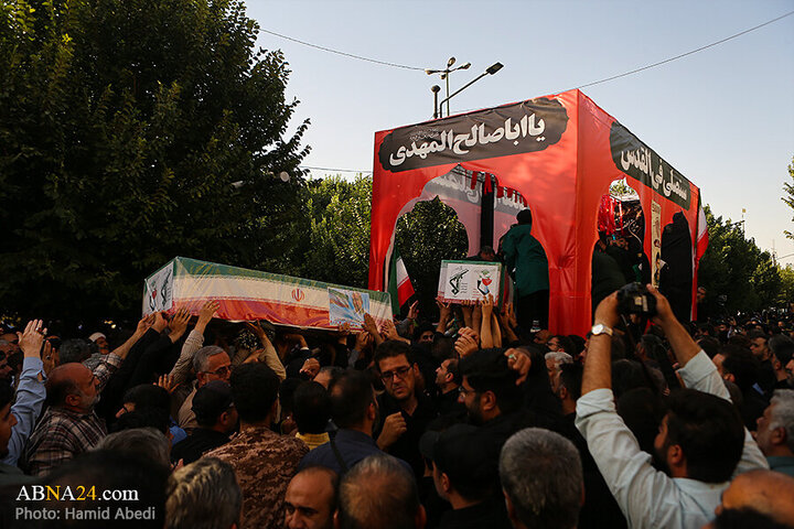 Photos: Funeral ceremony for 8 martyrs of Zionist aggression held in Qom