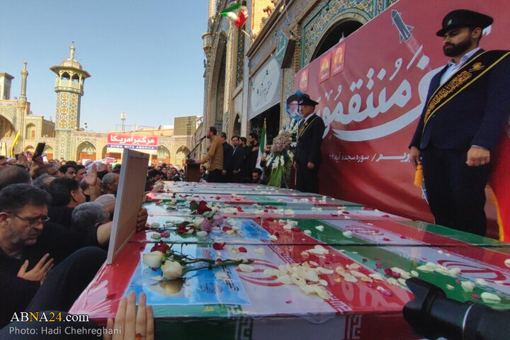 Photos: Funeral ceremony for 8 martyrs of Zionist aggression held in Qom - 2