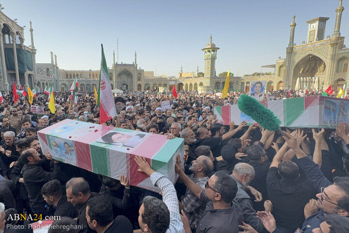 Photos: Funeral ceremony for 8 martyrs of Zionist aggression held in Qom - 2