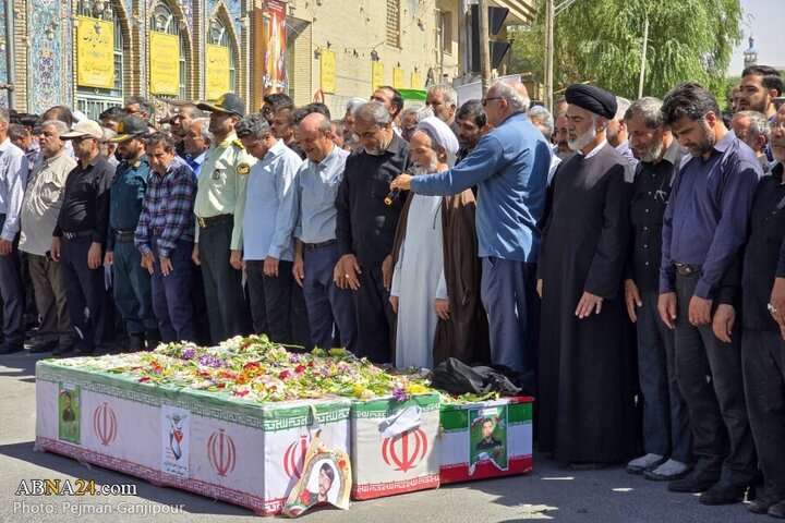 تقرير مصور/ تشييع ثلاثة جثامين شهداء العدوان الصهيوني الوحشي على نجف آباد أصفهان