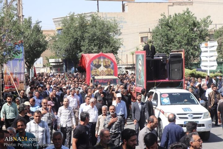 تقرير مصور/ مشاركة واسعة في مراسم تشييع جثامين شهداء بمدينة رضا بمحافظة أصفهان