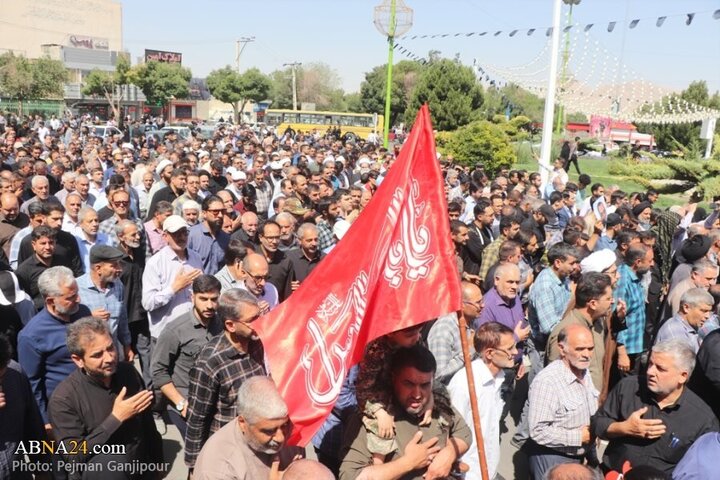 تقرير مصور/ مشاركة واسعة في مراسم تشييع جثامين شهداء بمدينة رضا بمحافظة أصفهان