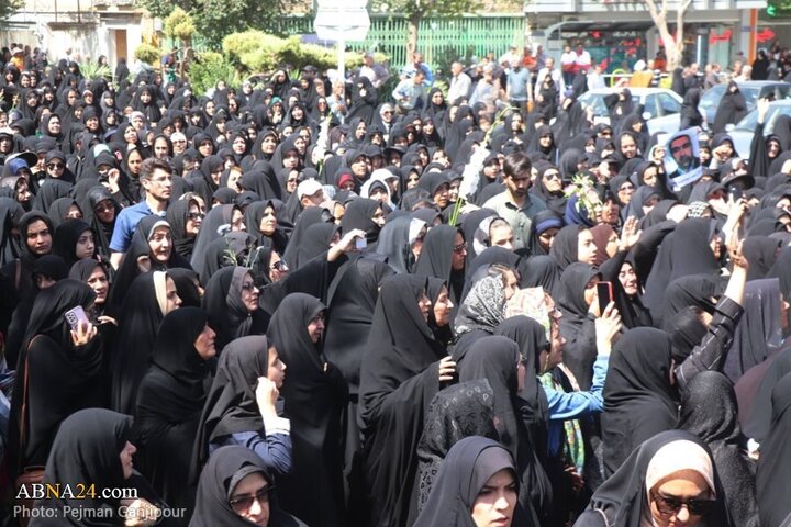 تقرير مصور/ مشاركة واسعة في مراسم تشييع جثامين شهداء بمدينة رضا بمحافظة أصفهان