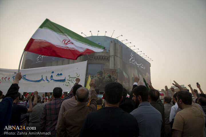 تقرير مصور/ احتشاد كبير لأهالي مدينة طهران دعما ومساندة للقوات المسلحة الإيرانية
