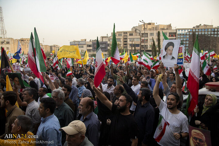 تقرير مصور/ احتشاد كبير لأهالي مدينة طهران دعما ومساندة للقوات المسلحة الإيرانية