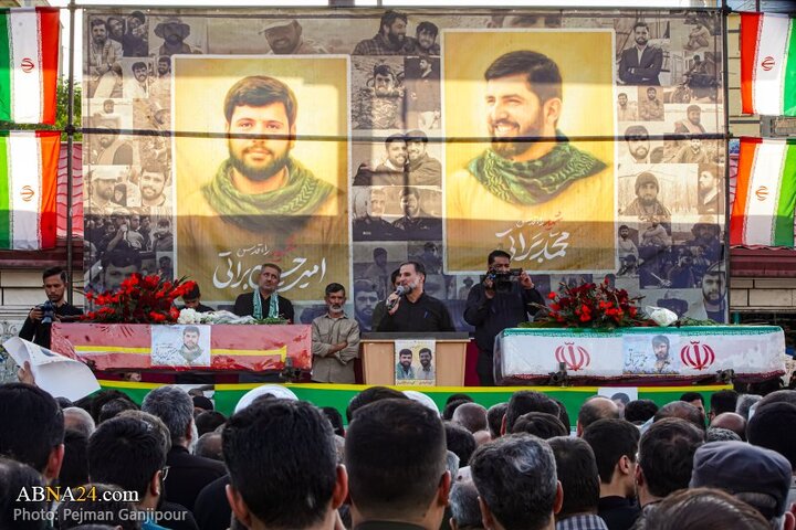 گزارش تصویری | مراسم تشییع پیکر دو شهید تجاوز رژیم صهیونیستی در درچه اصفهان