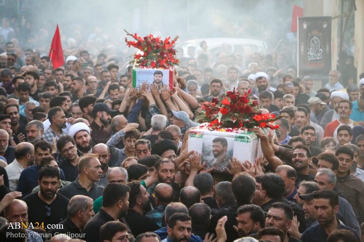 گزارش تصویری | مراسم تشییع پیکر دو شهید تجاوز رژیم صهیونیستی در درچه اصفهان