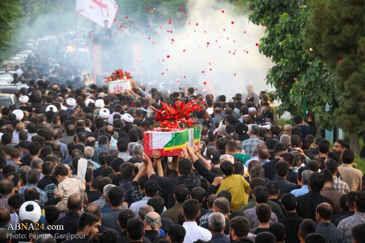 گزارش تصویری | مراسم تشییع پیکر دو شهید تجاوز رژیم صهیونیستی در درچه اصفهان