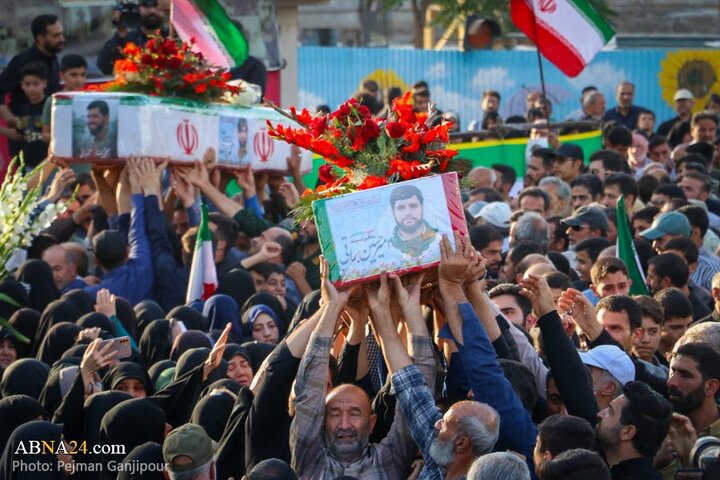 گزارش تصویری | مراسم تشییع پیکر دو شهید تجاوز رژیم صهیونیستی در درچه اصفهان