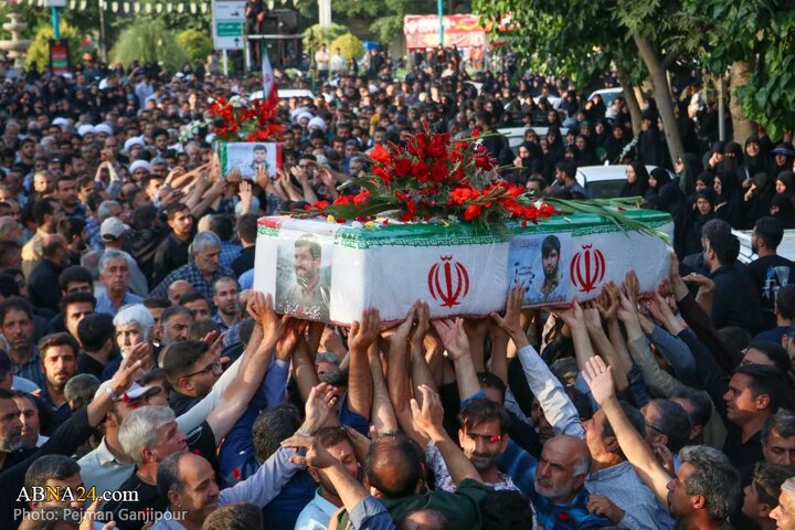 گزارش تصویری | مراسم تشییع پیکر دو شهید تجاوز رژیم صهیونیستی در درچه اصفهان
