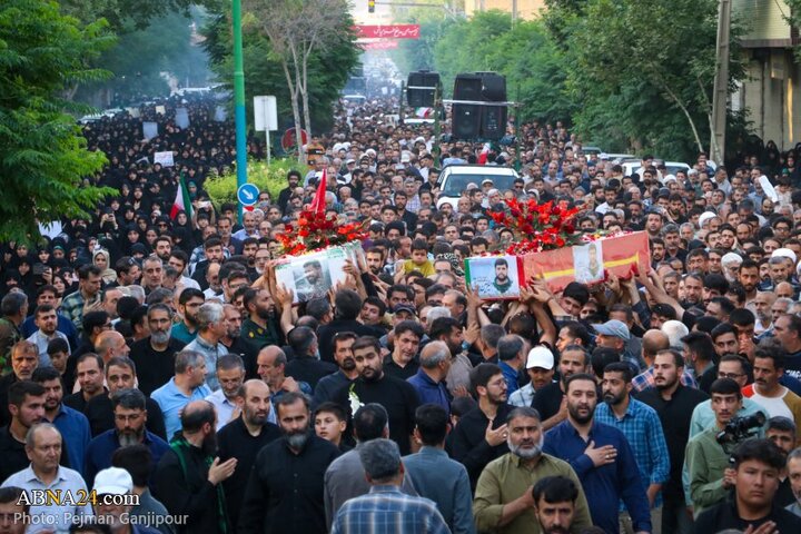 گزارش تصویری | مراسم تشییع پیکر دو شهید تجاوز رژیم صهیونیستی در درچه اصفهان
