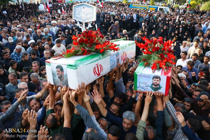 گزارش تصویری | مراسم تشییع پیکر دو شهید تجاوز رژیم صهیونیستی در درچه اصفهان