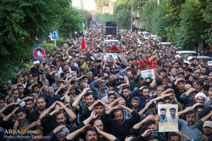گزارش تصویری | مراسم تشییع پیکر دو شهید تجاوز رژیم صهیونیستی در درچه اصفهان