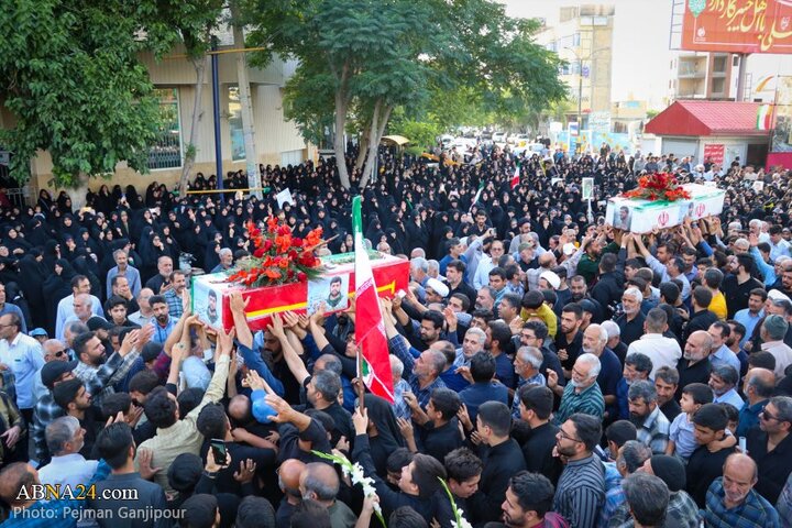 گزارش تصویری | مراسم تشییع پیکر دو شهید تجاوز رژیم صهیونیستی در درچه اصفهان