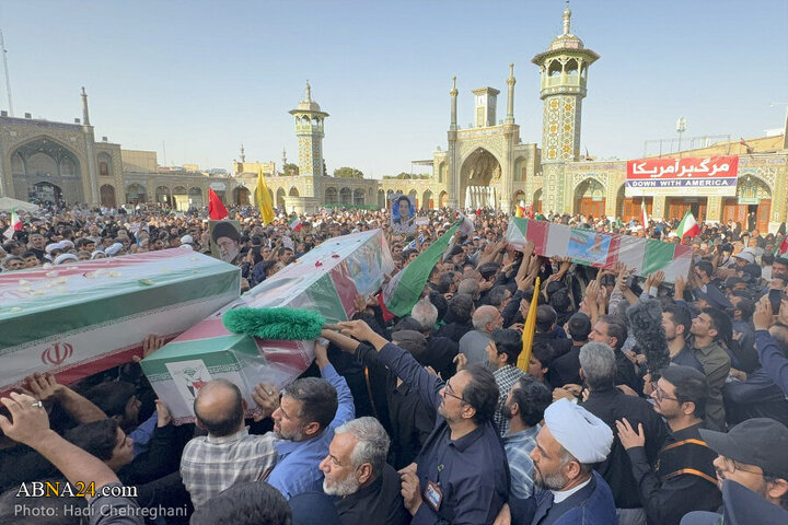 تقرير مصور/ تشييع ثمانية شهداء إيرانيين في حرم السيدة المعصومة (ع) بقم- 2