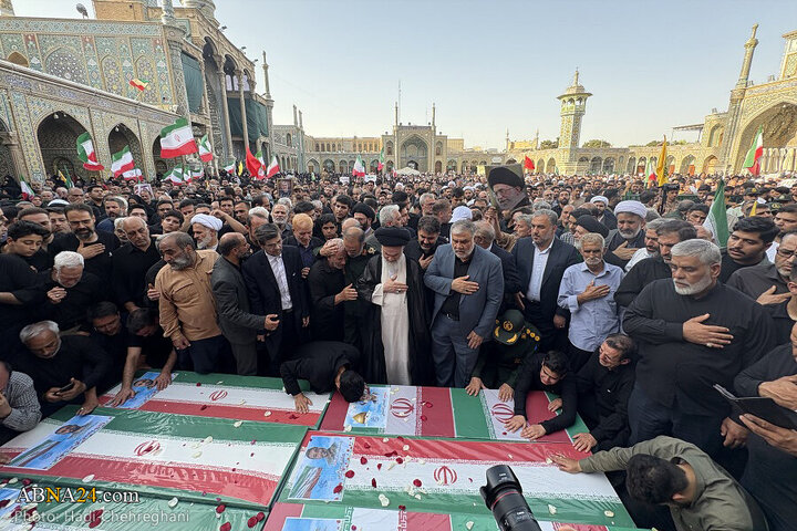 تقرير مصور/ تشييع ثمانية شهداء إيرانيين في حرم السيدة المعصومة (ع) بقم- 2