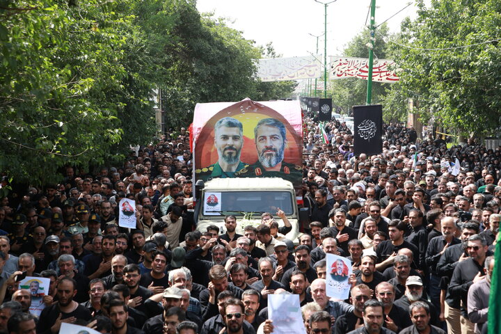 گزارش تصویری | تشییع سردار شهید میثم رضوان پور و شهید صفاریان در خمینی شهر