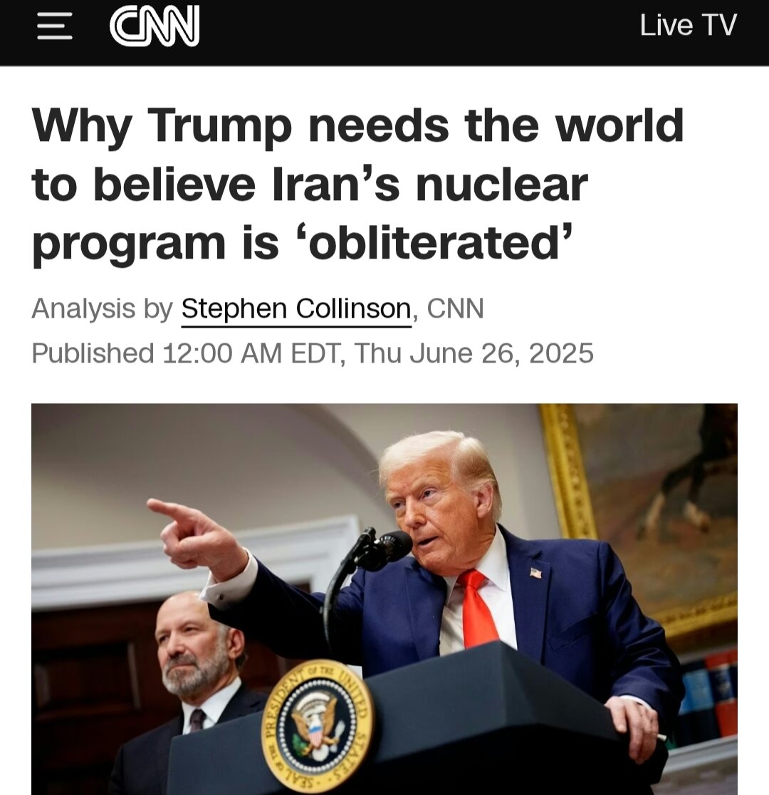 CNN: "Kwa nini TRUMP analazimisha Dunia iamini kuwa aliharibu vituo vya Nyuklia vya Iran?! Kuna Lengo lipi nyuma ya Uongo wake?!"