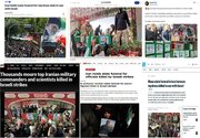 ڕەنگدانەوەی بەربڵاوی ڕێوڕەسمی بەڕێ کردنی شەهیدانی تاران لە مێدیا جیهانییەکان+ ڤیدیۆ و وێنە